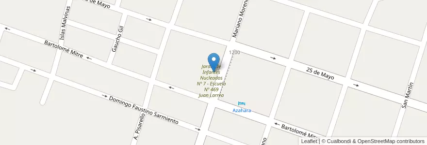 Mapa de ubicacion de Escuela Nº 469 Juan Larrea en الأرجنتين, Corrientes, Departamento Saladas, Saladas.