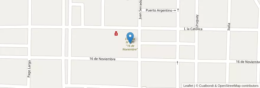 Mapa de ubicacion de Escuela Nº 471 "16 de Noviembre" en Аргентина, Корриентес, Departamento Curuzú Cuatiá, Municipio De Curuzú Cuatiá.