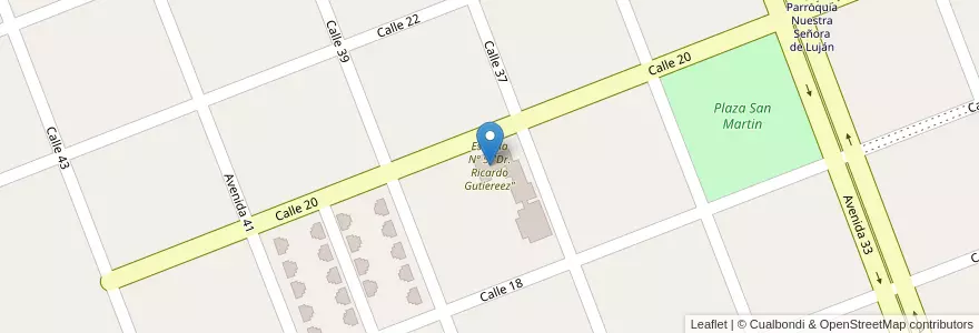 Mapa de ubicacion de Escuela Nº 5 "Dr. Ricardo Gutiereez" en Arjantin, Buenos Aires, Partido De Necochea.