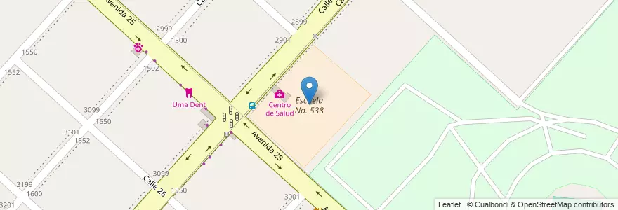 Mapa de ubicacion de Escuela No. 538, Tolosa en Arjantin, Buenos Aires, Partido De La Plata, Tolosa.
