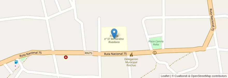 Mapa de ubicacion de Escuela nº 57 Bernardino Rivadavia en آرژانتین, La Rioja, Departamento Castro Barros.