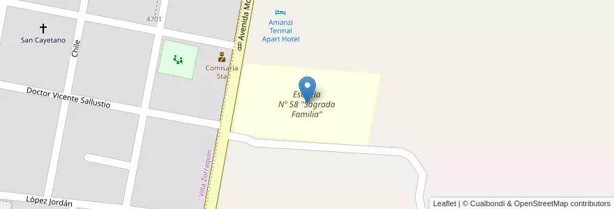 Mapa de ubicacion de Escuela Nº 58 "Sagrada Familia" en Arjantin, Entre Ríos, Departamento Concordia, Distrito Suburbios, Concordia.