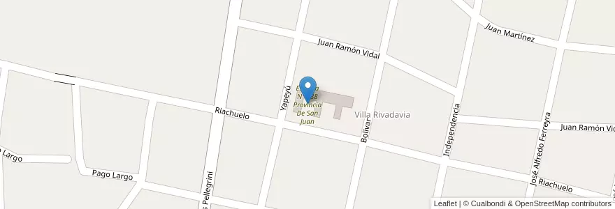 Mapa de ubicacion de Escuela Nº 588 Provincia De San Juan en 阿根廷, Corrientes, Departamento Mercedes, Municipio De Mercedes.