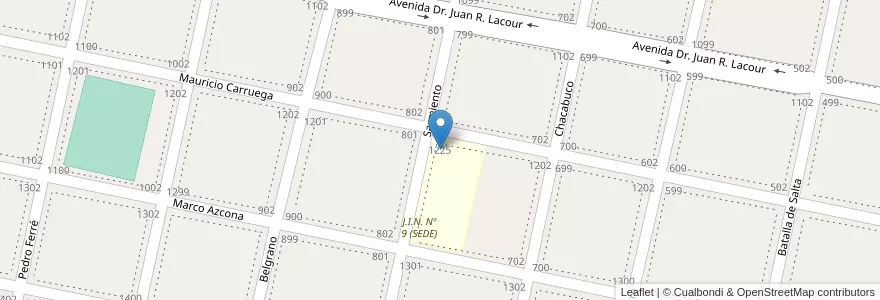 Mapa de ubicacion de Escuela Nº 589 Agueda Esther Bianchi De Arballo en آرژانتین, Corrientes, Departamento Mercedes, Municipio De Mercedes.