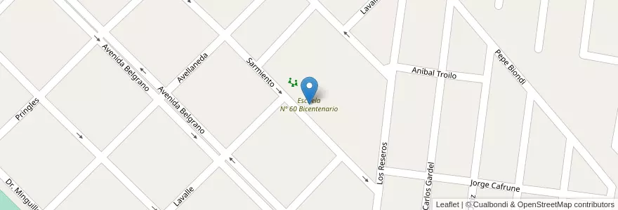 Mapa de ubicacion de Escuela Nº 60 Bicentenario en Аргентина, Междуречье, Departamento Paraná, Distrito Espinillo, Crespo.