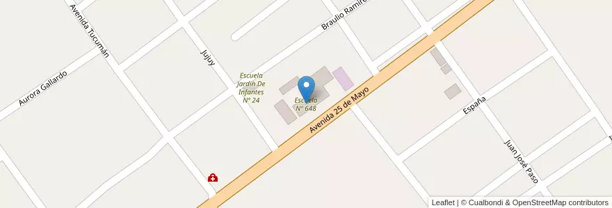 Mapa de ubicacion de Escuela Nº 648 en 阿根廷, Corrientes, Departamento Concepción, Municipio De Santa Rosa.