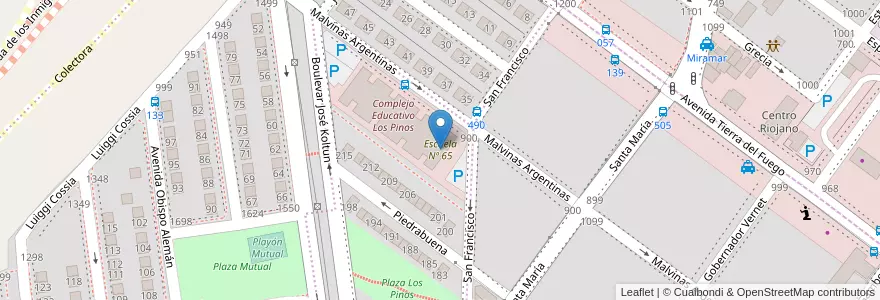 Mapa de ubicacion de Escuela Nº 65 en アルゼンチン, サンタクルス州, チリ, Deseado, Caleta Olivia.