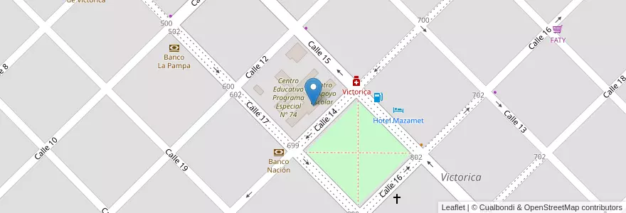 Mapa de ubicacion de Escuela Nº  7 Brigadier General Manuel Hornos en Аргентина, Ла-Пампа, Municipio De Victorica, Departamento Loventué, Victorica.
