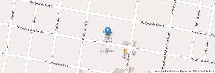 Mapa de ubicacion de Escuela No 7 Tomas Espora en Argentina, Provincia Di Buenos Aires, Partido De Morón, Castelar.