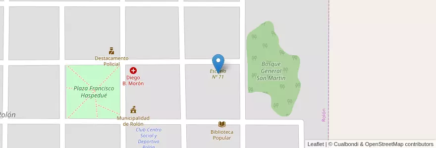 Mapa de ubicacion de Escuela Nº 71 en 阿根廷, La Pampa, Departamento Atreucó, Municipio De Rolón, Rolón.