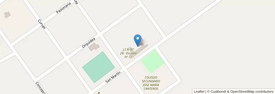 Mapa de ubicacion de Escuela Nº 72 María E. Arauja de Bernardez en 아르헨티나, Corrientes, Departamento Concepción, Municipio De Tatacuá.