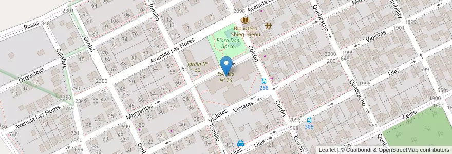 Mapa de ubicacion de Escuela Nº 76 en Arjantin, Şili, Santa Cruz, Humedal, Deseado, Caleta Olivia.
