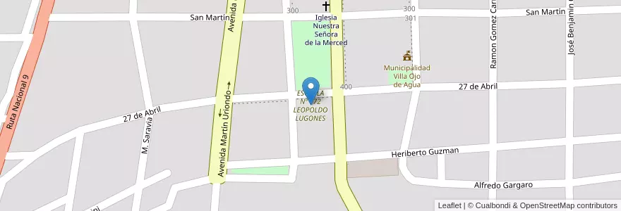Mapa de ubicacion de ESCUELA Nº 772 LEOPOLDO LUGONES en アルゼンチン, サンティアゴ・デル・エステロ州, Departamento Ojo De Agua.