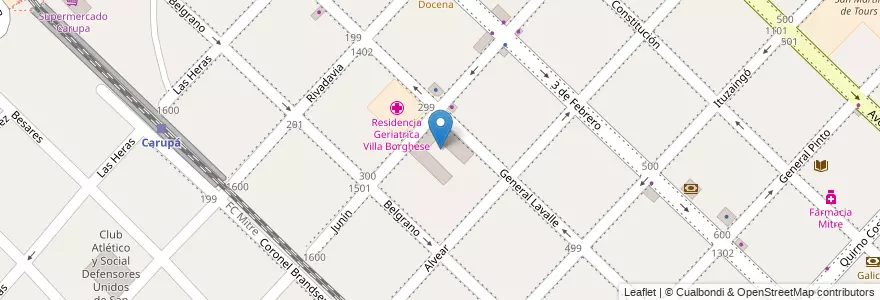 Mapa de ubicacion de Escuela No. 8 Hipólito Yrigoyen en الأرجنتين, بوينس آيرس, Partido De San Fernando, San Fernando.