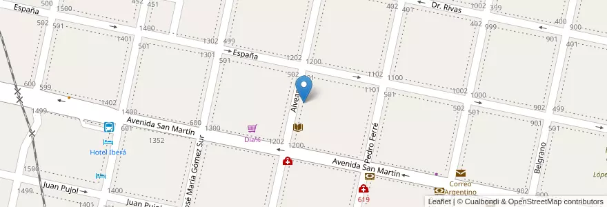 Mapa de ubicacion de Escuela Nº 82 Amado Bonpland en 阿根廷, Corrientes, Departamento Mercedes, Municipio De Mercedes.