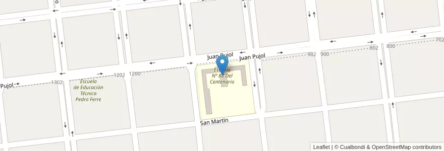 Mapa de ubicacion de Escuela Nº 88 Del Centenario en Arjantin, Corrientes, Departamento Monte Caseros, Municipio De Monte Caseros.