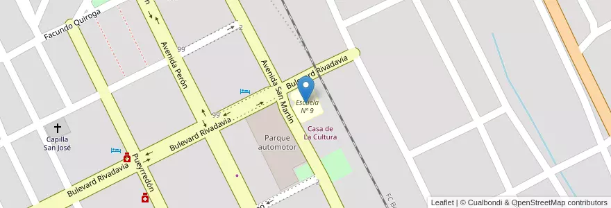 Mapa de ubicacion de Escuela Nº 9 en 아르헨티나, Catamarca, Departamento La Paz, Municipio De Recreo, Recreo.