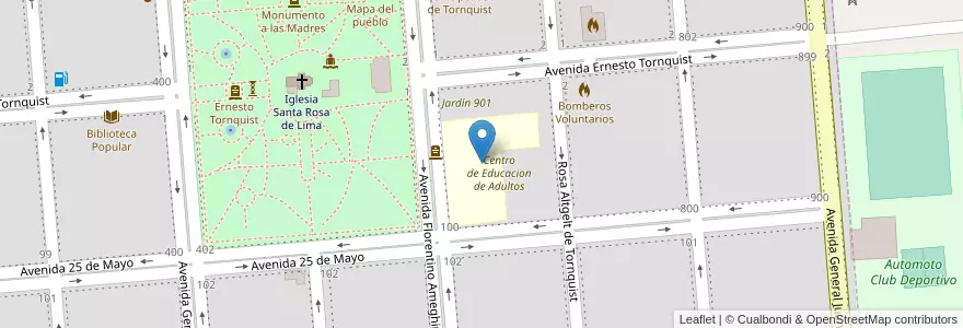 Mapa de ubicacion de Escuela Nº1 Domingo Faustino Sarmiento en الأرجنتين, بوينس آيرس, Partido De Tornquist, Tornquist.