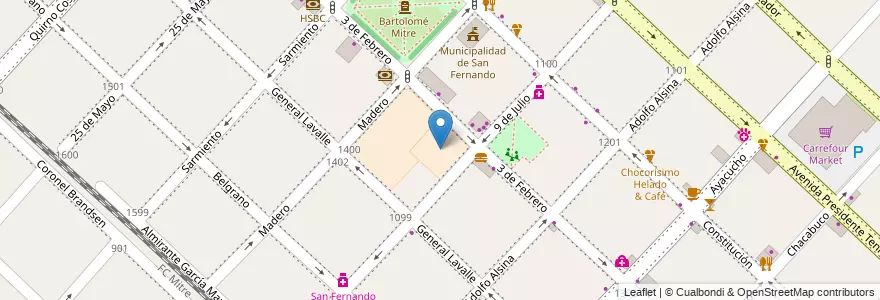 Mapa de ubicacion de Escuela No.1 Marcos Sastre en Arjantin, Buenos Aires, Partido De San Fernando, San Fernando.