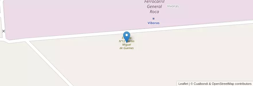 Mapa de ubicacion de Escuela Nº12 Martin Miguel de Guemes en Argentina, Buenos Aires, Partido De Puan.