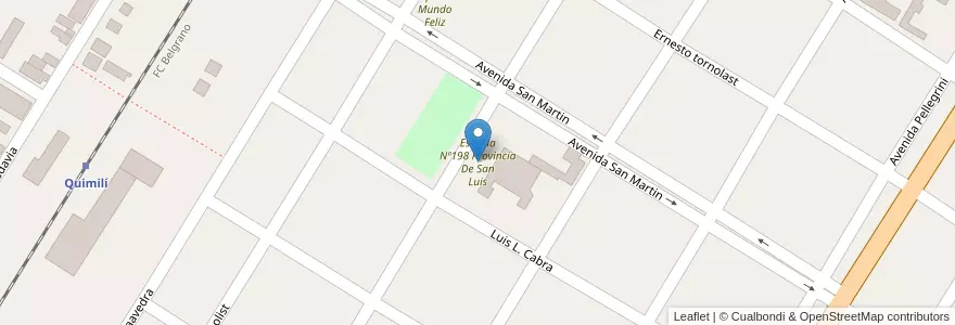Mapa de ubicacion de Escuela Nº198 Provincia De San Luis en آرژانتین, Santiago Del Estero, Departamento Moreno.