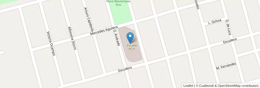 Mapa de ubicacion de Escuela Nº21 en Argentinië, San Luis, Juan Martín De Pueyrredón, Municipio De San Luis, San Luis.