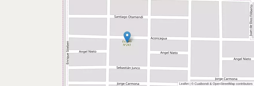 Mapa de ubicacion de Escuela Nº243 en Argentina, La Pampa, Municipio De Santa Rosa, Departamento Capital, Santa Rosa.
