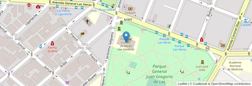 Mapa de ubicacion de Escuela Nº26 Adolfo Van Gelderen, Palermo en 阿根廷, Ciudad Autónoma De Buenos Aires, 布宜诺斯艾利斯, Comuna 14.