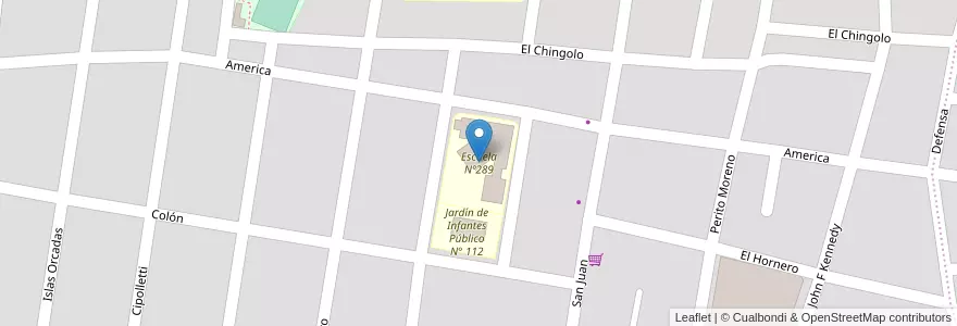 Mapa de ubicacion de Escuela Nº289 en Argentinië, Río Negro, General Roca, Departamento General Roca, General Roca.