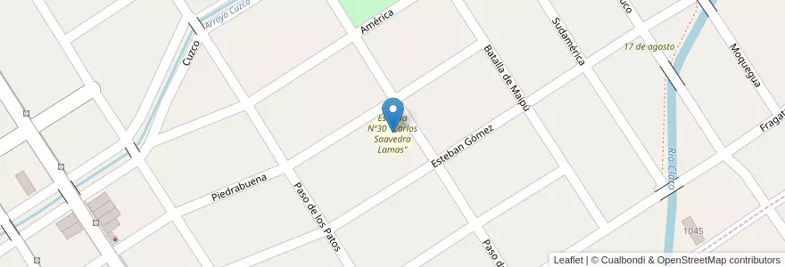 Mapa de ubicacion de Escuela Nº30 "Carlos Saavedra Lamas" en Arjantin, Buenos Aires, Partido De Malvinas Argentinas, Grand Bourg, Tierras Altas.