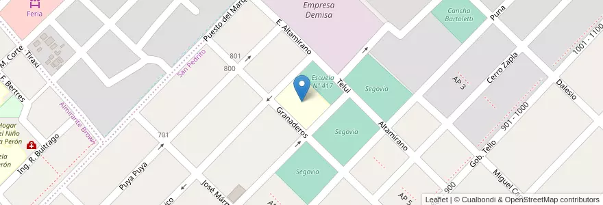 Mapa de ubicacion de Escuela Nº417 Presbítero Juan R. Moreno en アルゼンチン, フフイ州, Departamento Doctor Manuel Belgrano, Municipio De San Salvador De Jujuy.