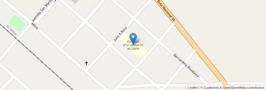 Mapa de ubicacion de ESCUELA Nº57 AMANCIO ALCORTA en Argentine, Santiago Del Estero, Departamento Avellaneda.