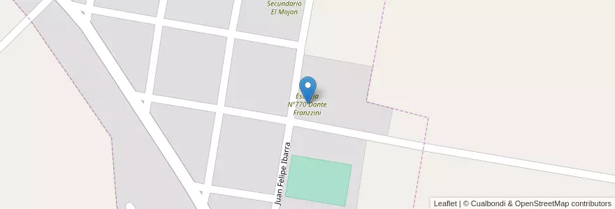 Mapa de ubicacion de Escuela Nº770 Dante Franzzini en Arjantin, Santiago Del Estero, Departamento Pellegrini, El Mojón.