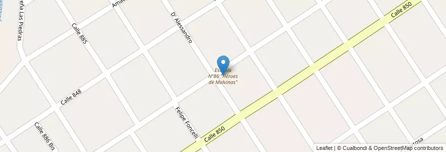 Mapa de ubicacion de Escuela Nº86 "Héroes de Malvinas" en Argentinien, Provinz Buenos Aires, Partido De Quilmes, Villa La Florida.
