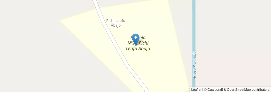 Mapa de ubicacion de Escuela Nº98 Pichi Leufu Abajo en Arjantin, Şili, Río Negro, Departamento Pilcaniyeu.