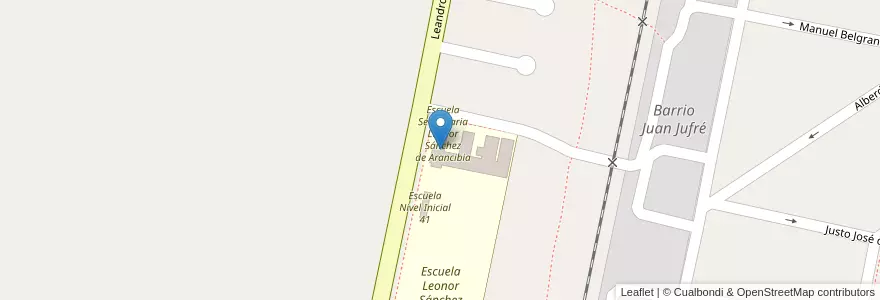 Mapa de ubicacion de Escuela Nocturna José Manuel Estrada en アルゼンチン, サンフアン州, チリ, Caucete.