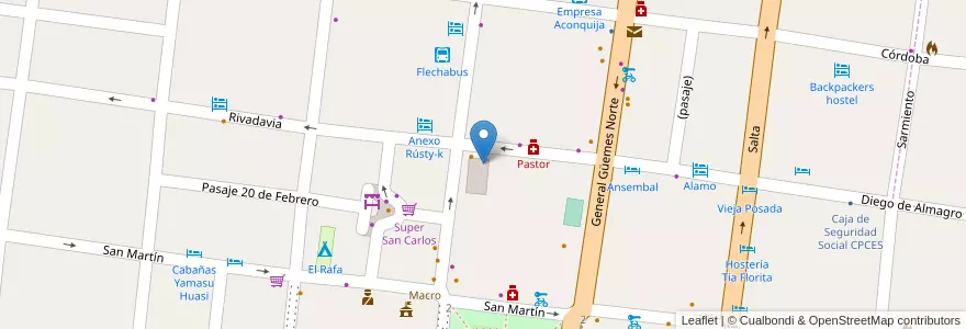 Mapa de ubicacion de Escuela Normal 5096 en Argentinië, Salta, Cafayate, Municipio De Cafayate.