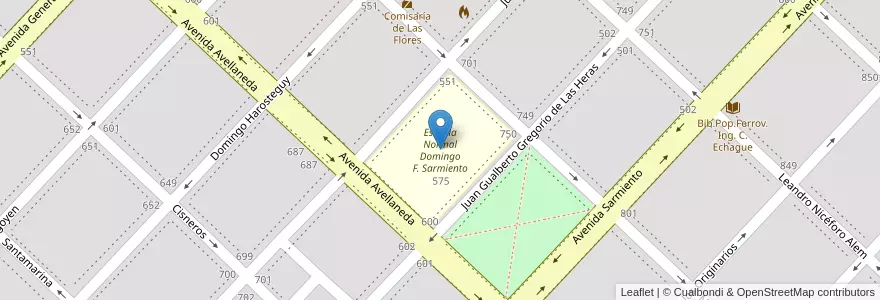Mapa de ubicacion de Escuela Normal Domingo F. Sarmiento en Arjantin, Buenos Aires, Partido De Las Flores, Las Flores.