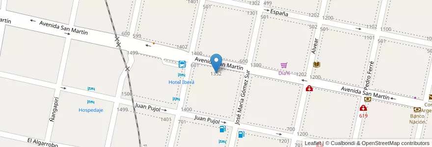 Mapa de ubicacion de Escuela Normal Manuel F. Mantilla en 아르헨티나, Corrientes, Departamento Mercedes, Municipio De Mercedes.