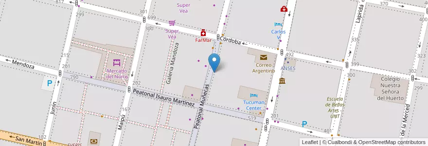 Mapa de ubicacion de Escuela Normal Mixta Juan Bautista Alberdi en 阿根廷, Tucumán, San Miguel De Tucumán, Departamento Capital, San Miguel De Tucumán.