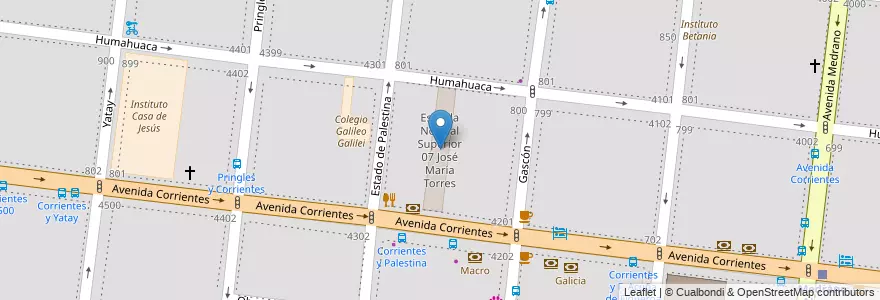 Mapa de ubicacion de Escuela Normal Superior 07 José María Torres, Almagro en Аргентина, Буэнос-Айрес, Comuna 5, Буэнос-Айрес.