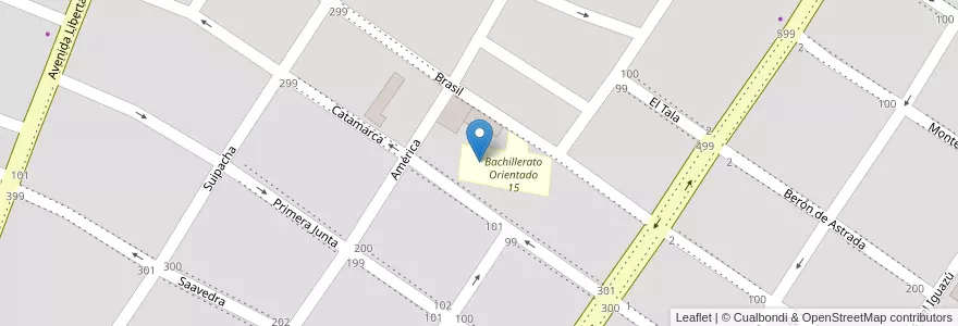 Mapa de ubicacion de Escuela Normal Superior 1 en アルゼンチン, ミシオネス州, Departamento Leandro N. Alem, Municipio De Leandro N. Alem, Leandro N. Alem.