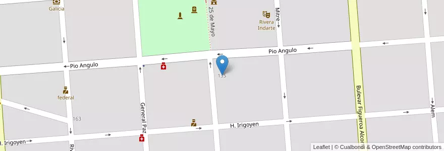 Mapa de ubicacion de Escuela Normal Superior Jose Figueroa Alcorta en Arjantin, Córdoba, Departamento Unión, Pedanía Bell Ville, Municipio De Bell Ville, Bell Ville.