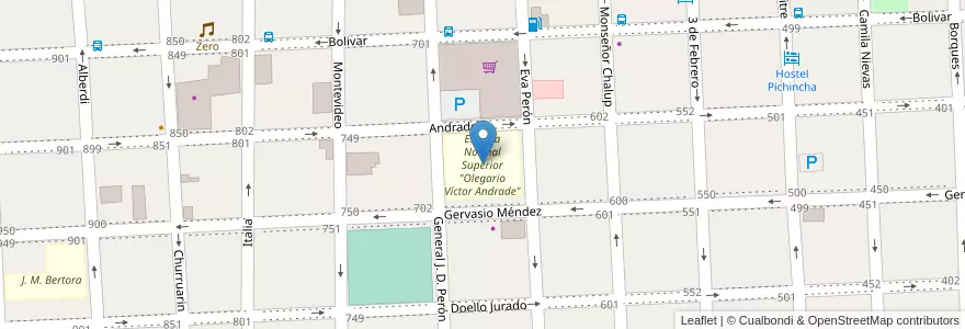 Mapa de ubicacion de Escuela Normal Superior "Olegario Víctor Andrade" en Argentina, Provincia Di Entre Ríos, Departamento Gualeguaychú, Gualeguaychú, Gualeguaychú, Distrito Costa Uruguay Sur.