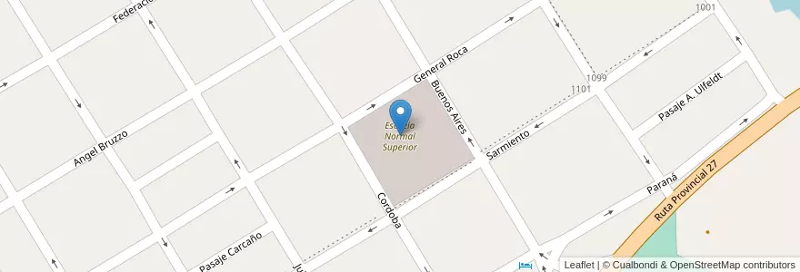 Mapa de ubicacion de Escuela Normal Superior en Arjantin, Corrientes, Departamento Bella Vista, Municipio De Bella Vista.