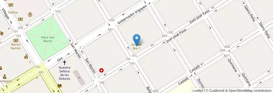 Mapa de ubicacion de Escuela Nro 1 en Argentina, Buenos Aires, Partido De Trenque Lauquen, Cuartel Chacras De Trenque Lauquen, Trenque Lauquen.