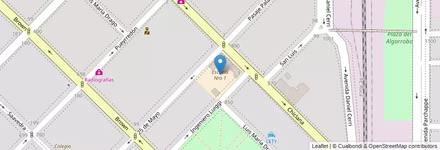 Mapa de ubicacion de Escuela Nro 1 en Argentinië, Buenos Aires, Partido De Bahía Blanca, Bahía Blanca.