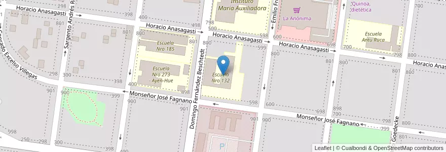 Mapa de ubicacion de Escuela Nro 132 en Argentine, Chili, Province De Río Negro, Departamento Bariloche, Municipio De San Carlos De Bariloche, San Carlos De Bariloche.
