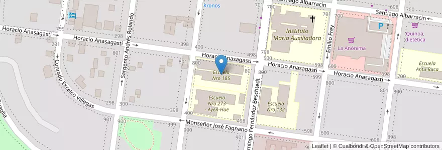 Mapa de ubicacion de Escuela Nro 185 en Аргентина, Чили, Рио-Негро, Departamento Bariloche, Municipio De San Carlos De Bariloche, Сан-Карлос-Де-Барилоче.