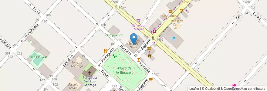 Mapa de ubicacion de Escuela Nro 2 en アルゼンチン, ブエノスアイレス州, Partido De La Matanza, Tapiales.